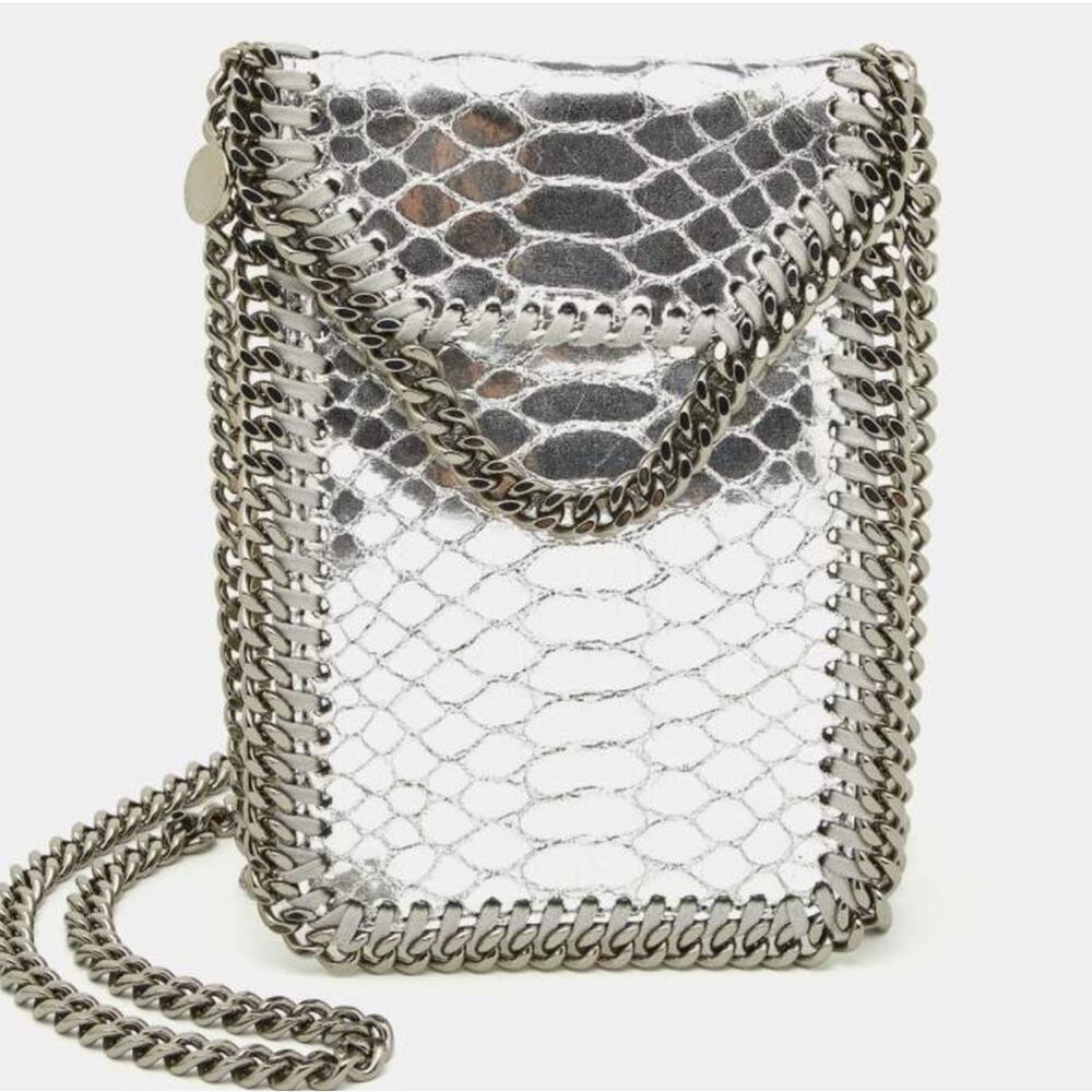 Stella McCartney Silver Python Embossed Falabella… - image 1
